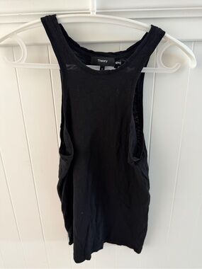 Theory Black Slim Racerback Tank